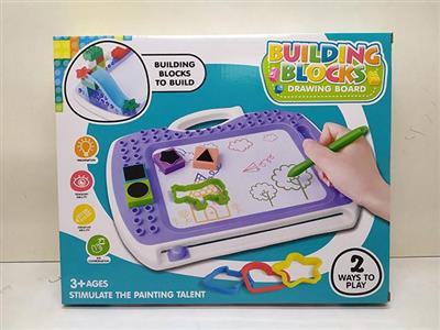 Black and white building blocks drawing board