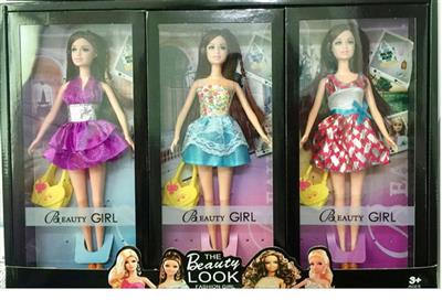 High-end box 11.5 inch real fashion princess Barbie bigfoot big hand with handbag three mixed display box