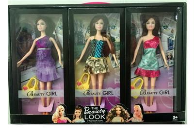 High-end box 11.5 inch real fashion princess Barbie bigfoot big hand with handbag three mixed display box