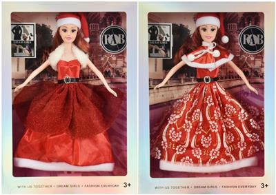 11.5 inch Christmas Barbie Big Arm Thigh Two Mixed Laser Silver Card UV Reverse Matte