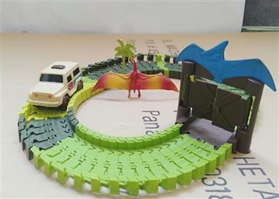 60 dinosaur railcars with 1 car and 1 dinosaur