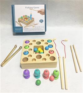 Wooden fishing clip game