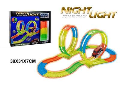 Luminous rail car (360-degree Xuanzhuan, 152PCS, 2 3A batteries, without battery)