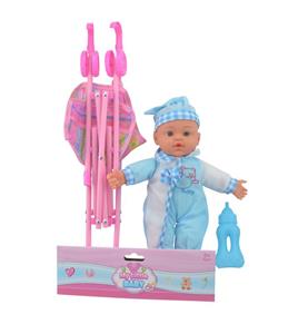 13-inch baby doll with baby bottle plastic cart ten sound IC