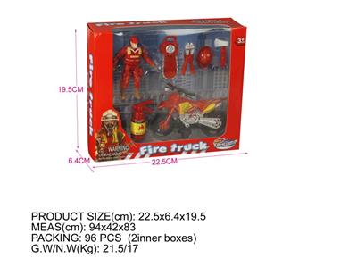 Window box (fire series) motorcycle firefighter fire equipment