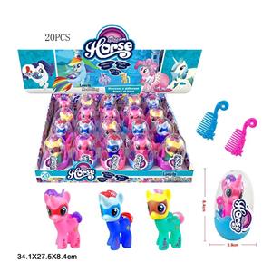 High-grade PVC environmental egg slush 3 colored horses Polaroid and 3 colored horses with horse stickers 6 mixed 20PCS