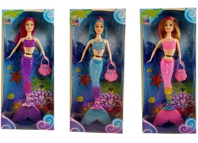 High-end solid body 12-inch Mermaid Barbie 3-color mixed with light with accessories with light