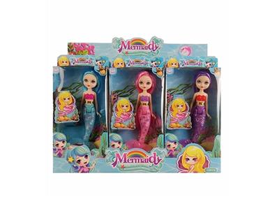 High-end display boxed 7-inch Mermaid Barbie 3-color mixed with light 12pcs