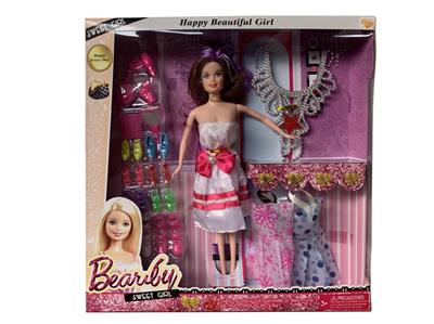 11.5 inch solid body Barbie with clothes with high-end jewelry accessories