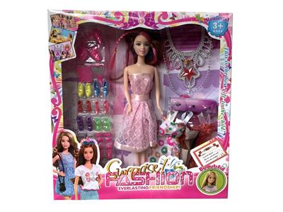 11.5 inch solid body Barbie with clothes with high-end jewelry accessories