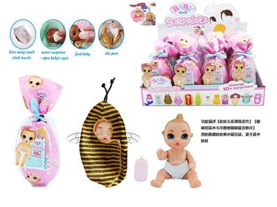 Surprise BABYBORN 6 inch solid doll hair with heat change color ribbon drinking water urination function with baby bottle 12PC mixed