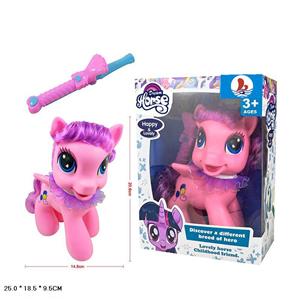 Oversized balloon cartoon horse with light music and perm stick