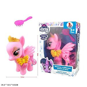 Vinyl Oversized Crown Cartoon Horse With Light Music With Butterfly With Butterfly Comb