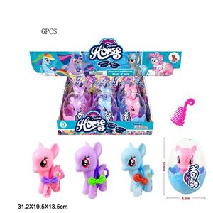 High-end PVC plastic large egg slush sun horse Polaroid with hair clip with comb 6 three-color mixed 6PCS