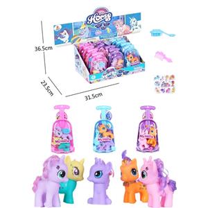 My dream vinyl pony suitcase with comb hair clip with horse sticker 12PC mixed