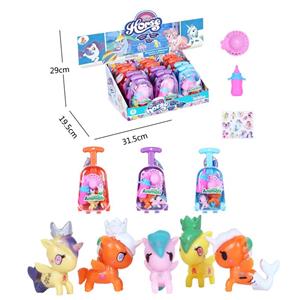 My dream vinyl unicorn suitcase with hat baby bottle horse sticker 12PC mixed