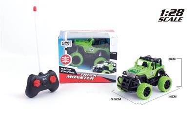 1:28 the wrangler has four remote control off-road vehicles