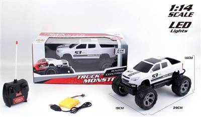 1:14 pickup truck big wheel four-way off-road remote control car power package