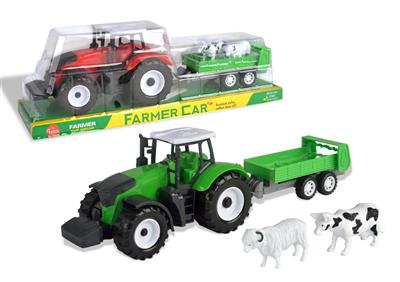 Inertial powder cutting bucket farmer car with animal cow + lamb two-color mixing