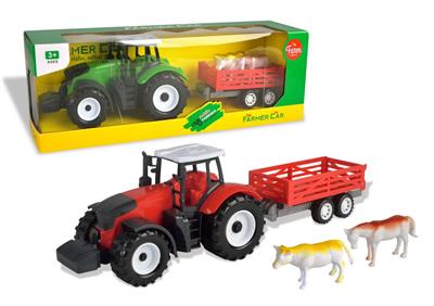 Inertial fence bucket farmer cart with animal ox + horse two-color mixing