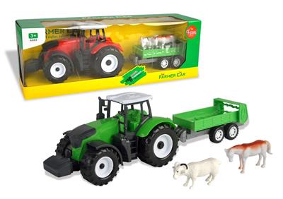 Inertial powder cutting bucket farmer car with animal goat + horse two-color mixed