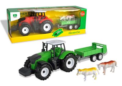 Inertial powder cutting bucket farmer car with animal ox + horse two-color mixed