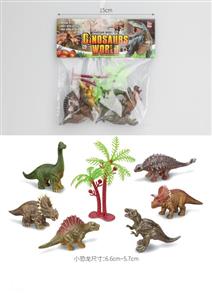 6 little dinosaurs with tree