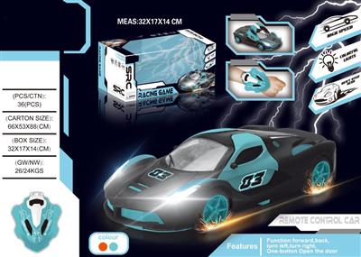 1:18 five-way gesture 2 in 1 gravity sensor, one key to open the door, remote control racing 27MHZ