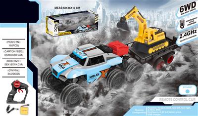 1:18 four-wheel drive six-wheel remote control climbing car with trailer 2.4G