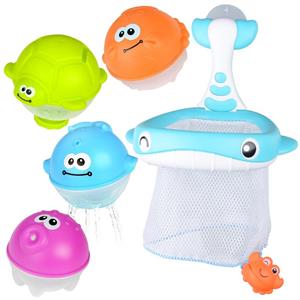 Fishing mode/shooting mode; with 4 types of marine animal balls, sprayable and stackable