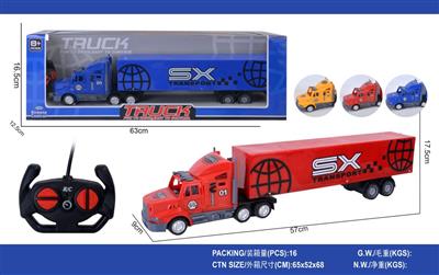 Remote control 4-way long container truck Forward Backward Turn left Turn right Stop