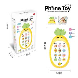 Light and music simulation pineapple teether baby phone (male model)
