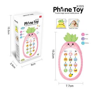 Light and music simulation pineapple teether baby phone (female model)
