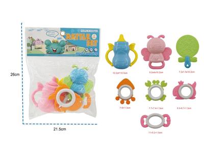 Baby rattle 7-piece teether