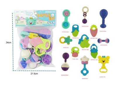 Baby rattle 13 piece set with 5 teether
