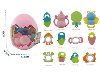 Baby round egg-packed rattle 12-piece teether