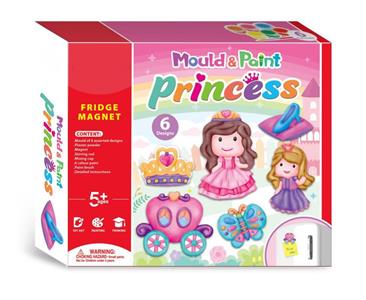 DIY Plaster Painted Toy Fridge Magnet-Princess