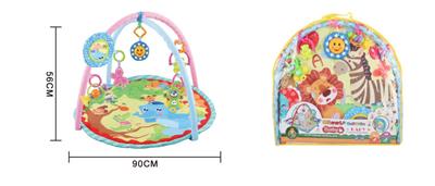 Baby fitness blanket round music + mirror + 5 hanging pieces