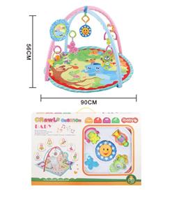 Baby fitness blanket round music + mirror + 5 hanging pieces