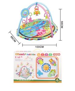 Baby fitness blanket egg-shaped music + mirror + 5 hanging pieces