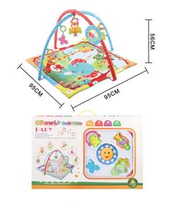 Baby fitness blanket square music + mirror + 5 hanging pieces