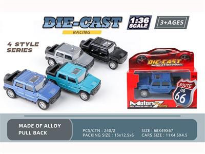 1:36 alloy pull-back car model (1 pack)