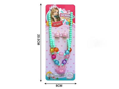 Girls jewelry-necklace earclip set of 4