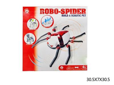 DIY电动蜘蛛,黑红,声控及触控,2*AAA无包,配1*螺丝刀