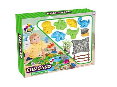 Space sand/dinosaur scene sand play