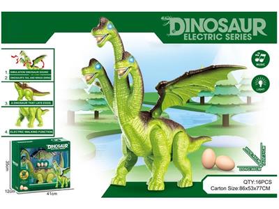 Electric Brachiosaurus with three eggs