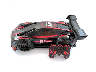 2.4G four-way remote control car with monochromatic lights in five lighting modes. spray (power pack)