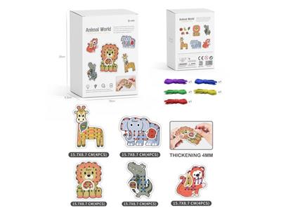 Animal world threading educational toys