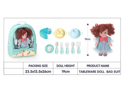 Tableware set doll backpack
