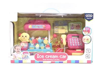 Cartoon ice cream cart+cash register set